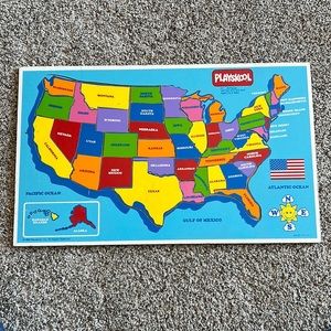 Vintage 1986 Playskool wooden puzzle map